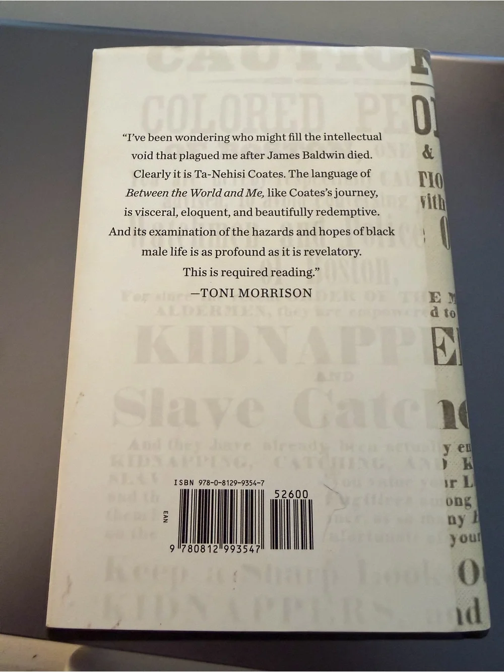 Between the World and Me by Ta-Nehisi Coates - White/Cream Cover